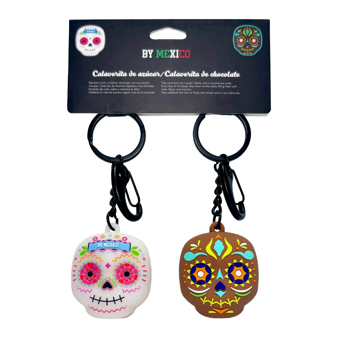 Duo Llavero Calaverita De Azucar Y Chocolate